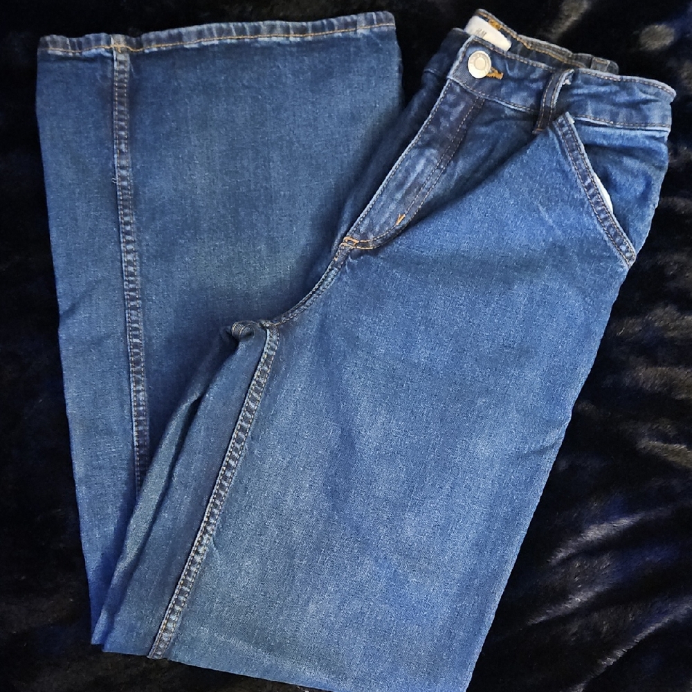 H&M Classic Blue Wide Leg Denim Jeans